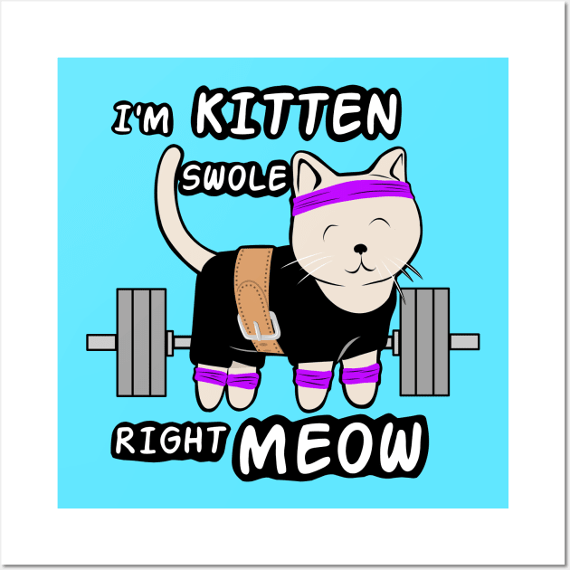 fitness girl, gym girl, cat lover Wall Art by TimAddisonArt